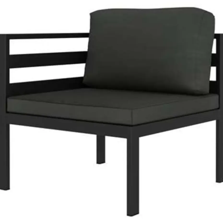vidaXL - Loungeset - Antraciet - Aluminium