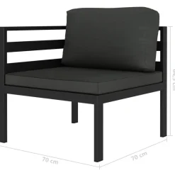 vidaXL - Loungeset - Antraciet - Aluminium