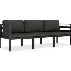 vidaXL - Loungeset - Antraciet - Aluminium