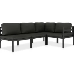 vidaXL - Loungeset - Antraciet - Poly rattan