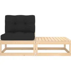 vidaXL - Loungeset - Antraciet - Grenenhout