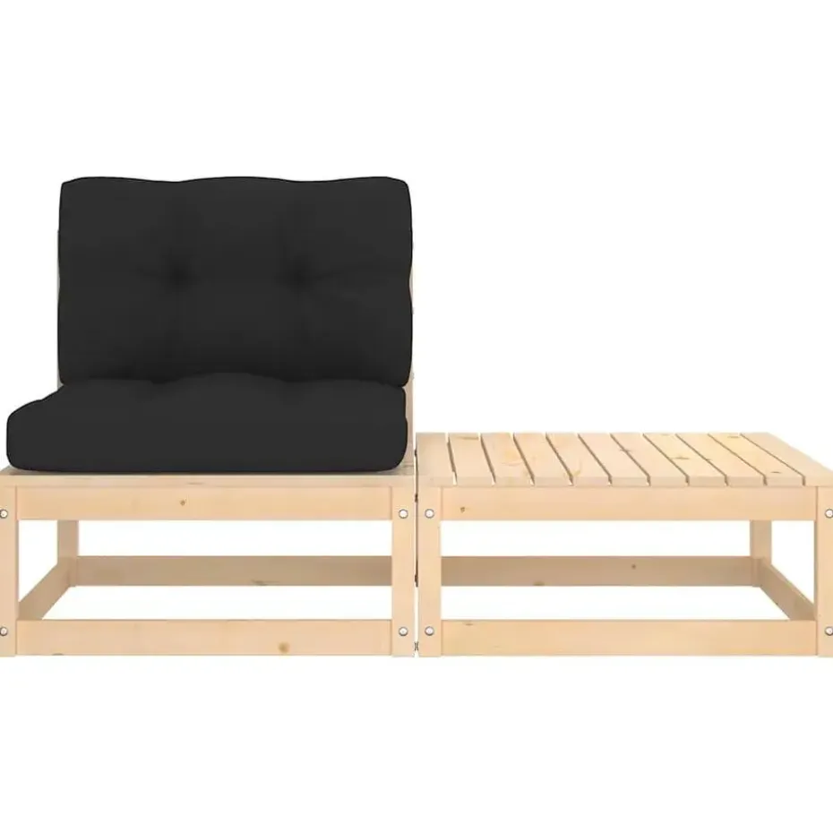 vidaXL - Loungeset - Antraciet - Grenenhout