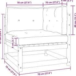 vidaXL - Loungeset - Antraciet - Grenenhout