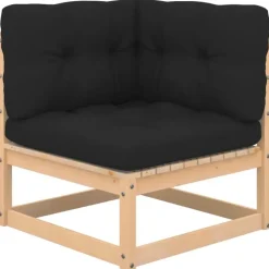 vidaXL - Loungeset - Antraciet - Grenenhout - 3 stuks - Met kussens