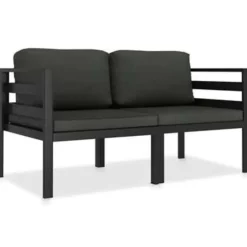 vidaXL - Loungeset - Antraciet - Aluminium