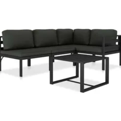 vidaXL - Loungeset - Antraciet - Aluminium