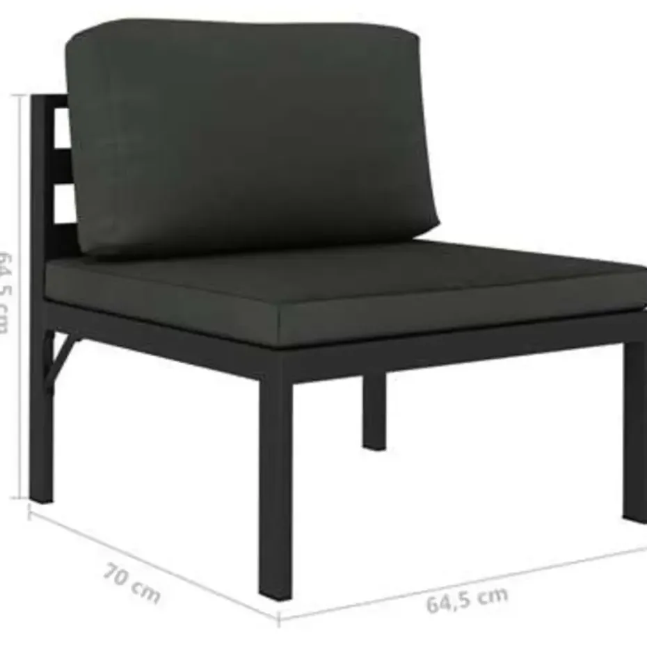 vidaXL - Loungeset - Antraciet - Aluminium
