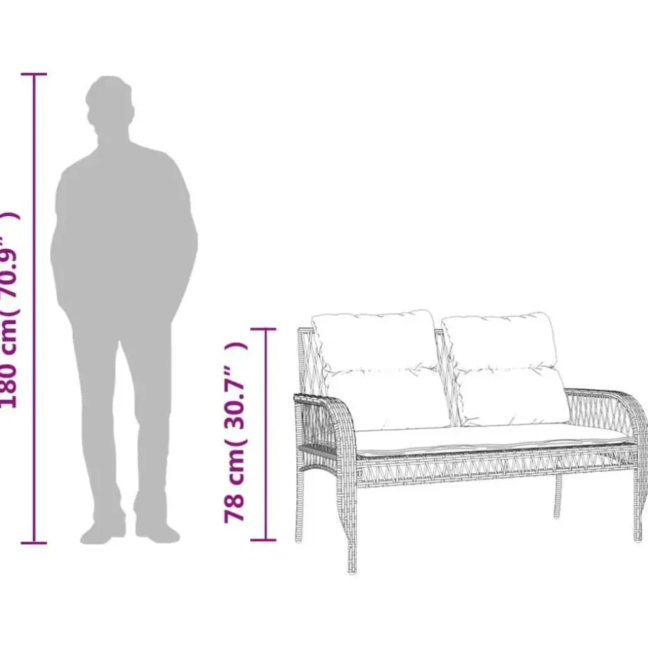 vidaXL - Loungeset - Beige - Poly rattan