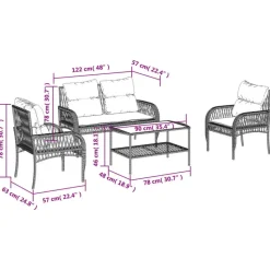 vidaXL - Loungeset - Beige - Poly rattan