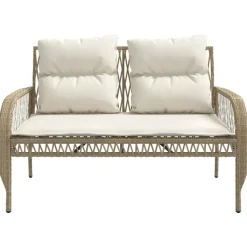 vidaXL - Loungeset - Beige - Poly rattan