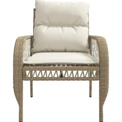 vidaXL - Loungeset - Beige - Poly rattan