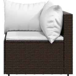 vidaXL - Loungeset - Bruin - Poly rattan - 3 stuks - Met kussens