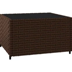 vidaXL - Loungeset - Bruin - Poly rattan - 3 stuks - Met kussens