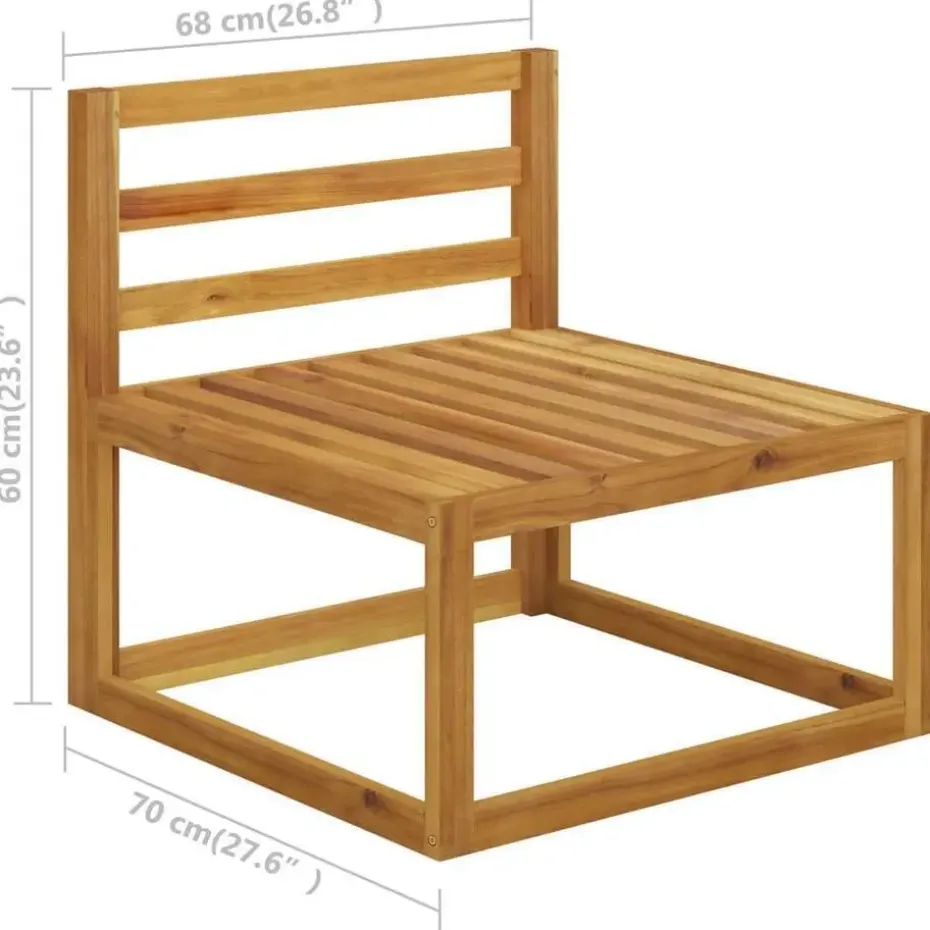 vidaXL - Loungeset - Crème - Acaciahout - 7 stuks - Met kussens