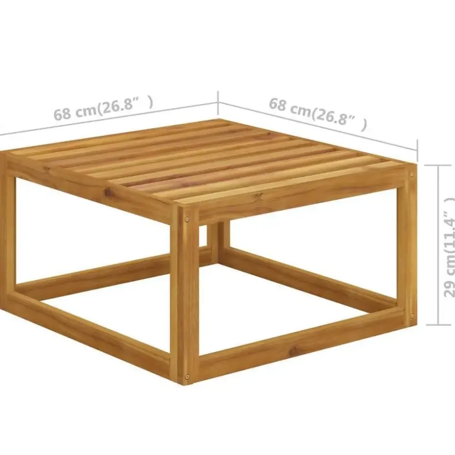 vidaXL - Loungeset - Crème - Acaciahout - 7 stuks - Met kussens