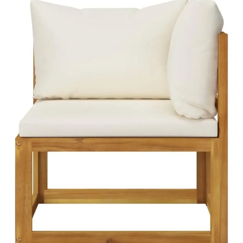 vidaXL - Loungeset - Crème - Acaciahout - 7 stuks - Met kussens