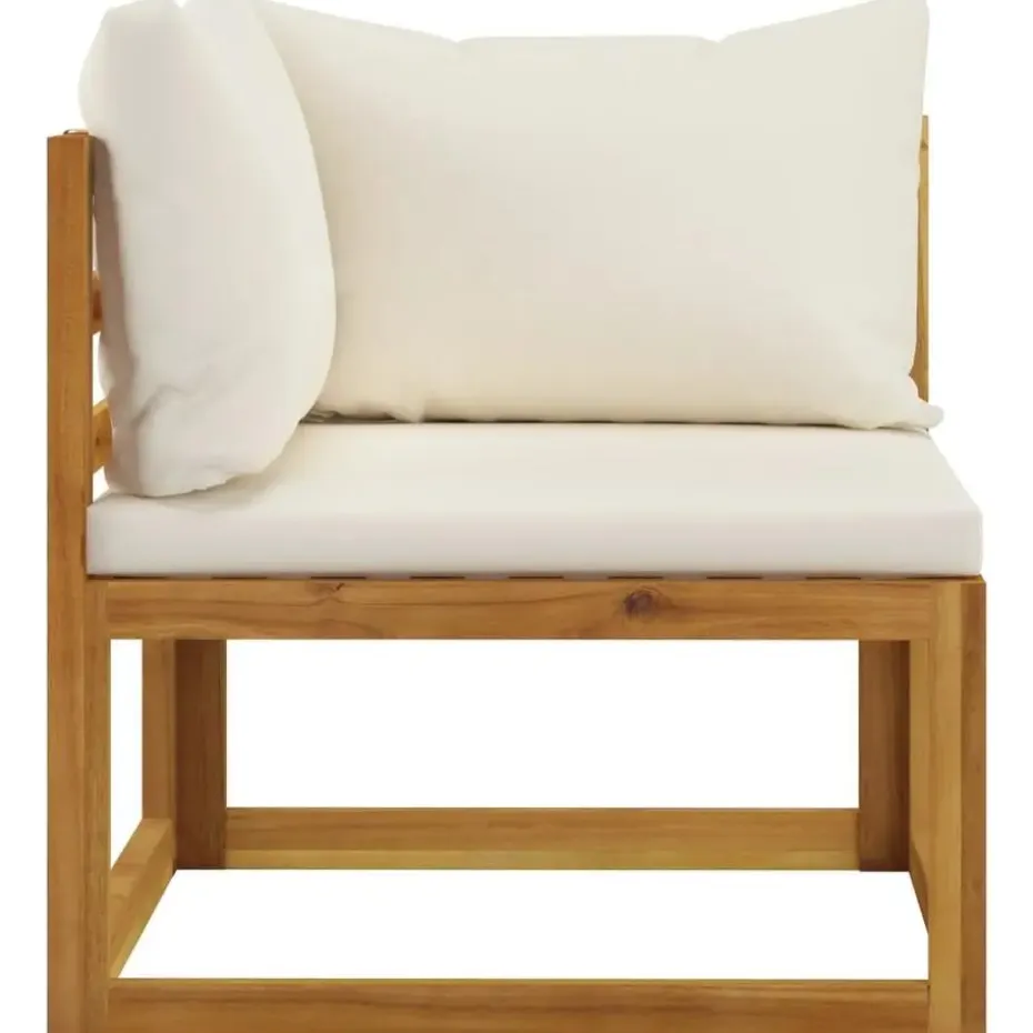 vidaXL - Loungeset - Crème - Acaciahout - 7 stuks - Met kussens