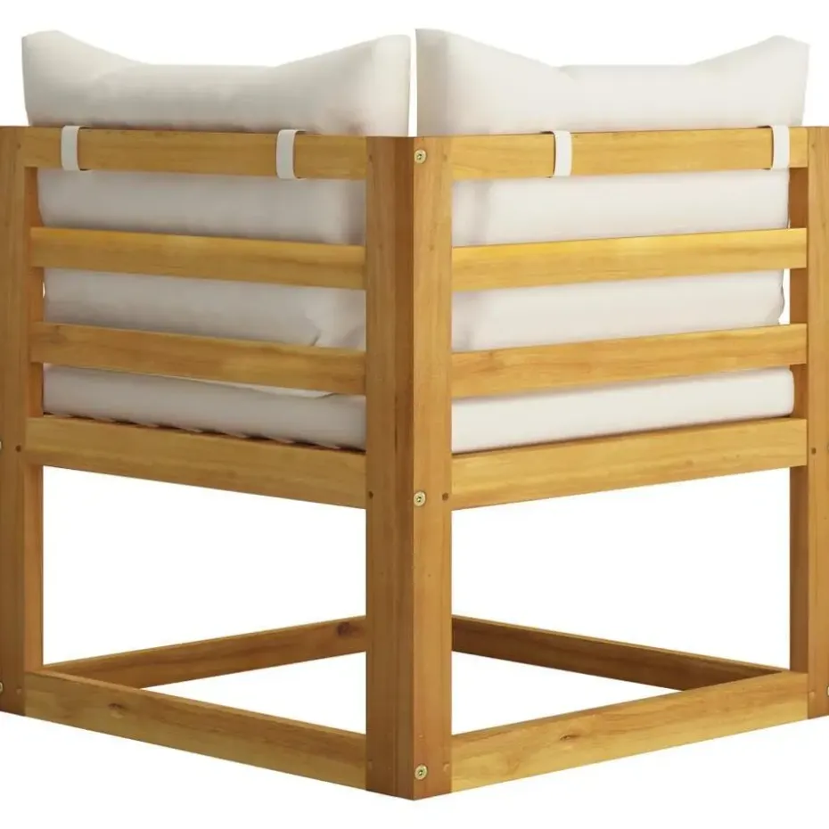 vidaXL - Loungeset - Crème - Acaciahout - 7 stuks - Met kussens