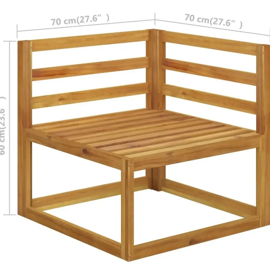 vidaXL - Loungeset - Crème - Acaciahout - 7 stuks - Met kussens
