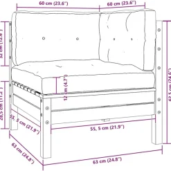 vidaXL - Loungeset - Crème - Grenenhout