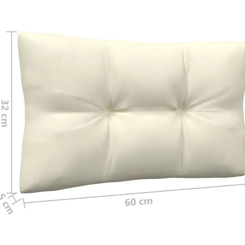 vidaXL - Loungeset - Crème - Grenenhout - 3 stuks - Met kussens