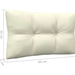 vidaXL - Loungeset - Crème - Grenenhout - 3 stuks - Met kussens