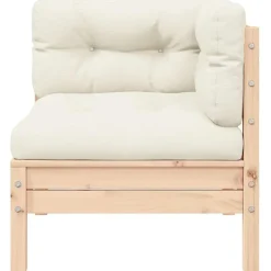 vidaXL - Loungeset - Crème - Grenenhout - 3 stuks - Met kussens