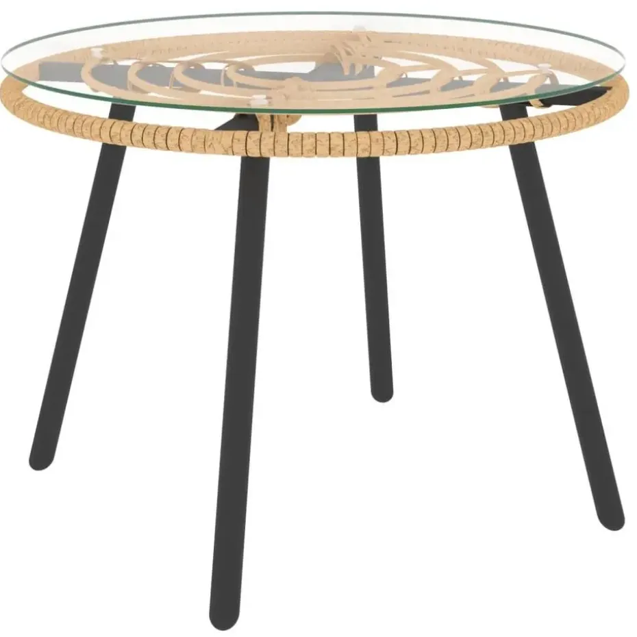 vidaXL - Loungeset - Donkergrijs - Poly rattan - 3 stuks - Met kussens