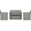vidaXL - Loungeset - Grijs - Poly rattan