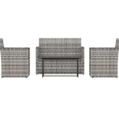 vidaXL - Loungeset - Grijs - Poly rattan