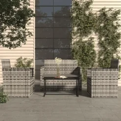 vidaXL - Loungeset - Grijs - Poly rattan