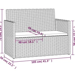vidaXL - Loungeset - Grijs - Poly rattan