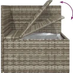 vidaXL - Loungeset - Grijs - Poly rattan - 3 stuks - Met kussens