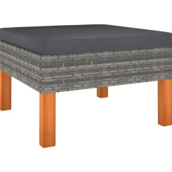 vidaXL - Loungeset - Grijs - Poly rattan - 5 stuks - Met kussens