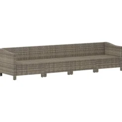 vidaXL - Loungeset - Grijs - Poly rattan - 4 stuks - Met kussens