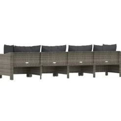 vidaXL - Loungeset - Grijs - Poly rattan - 4 stuks - Met kussens