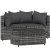 vidaXL - Loungeset - Grijs - Poly rattan - 3 stuks - Met kussens