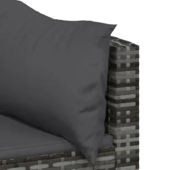 vidaXL - Loungeset - Grijs - Poly rattan - 3 stuks - Met kussens