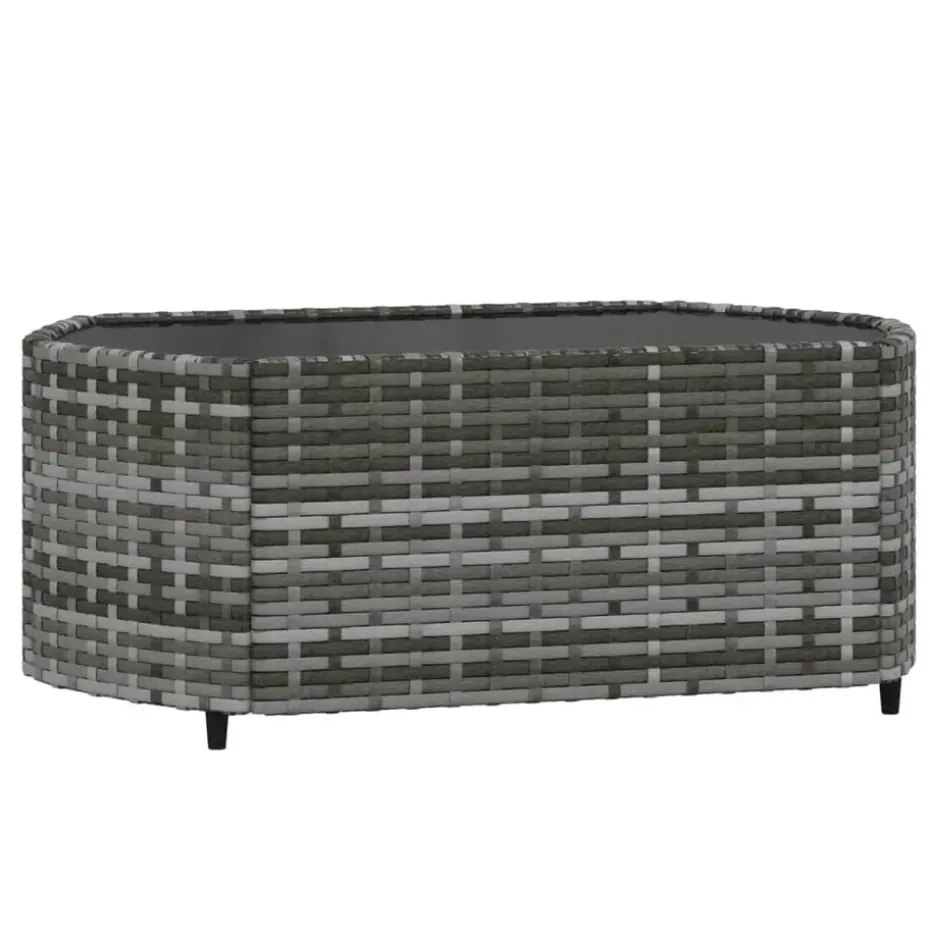 vidaXL - Loungeset - Grijs - Poly rattan - 3 stuks - Met kussens
