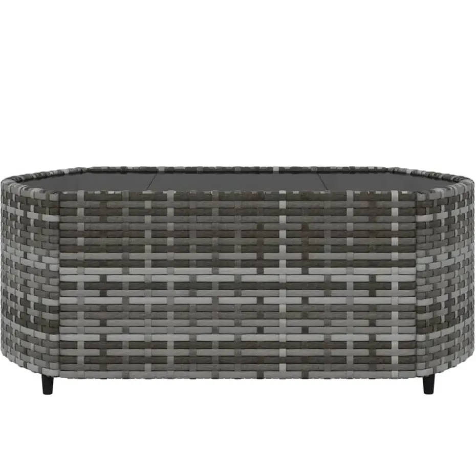 vidaXL - Loungeset - Grijs - Poly rattan - 3 stuks - Met kussens