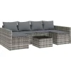 vidaXL - Loungeset - Grijs - Poly rattan - 2 stuks -Met kussens