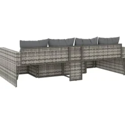 vidaXL - Loungeset - Grijs - Poly rattan - 2 stuks -Met kussens