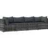 vidaXL - Loungeset - Grijs - Poly rattan