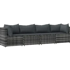 vidaXL - Loungeset - Grijs - Poly rattan