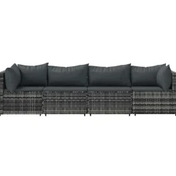 vidaXL - Loungeset - Grijs - Poly rattan