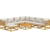 vidaXL - Loungeset - Lichtgrijze - Acaciahout - 9 stuks - Met kussens