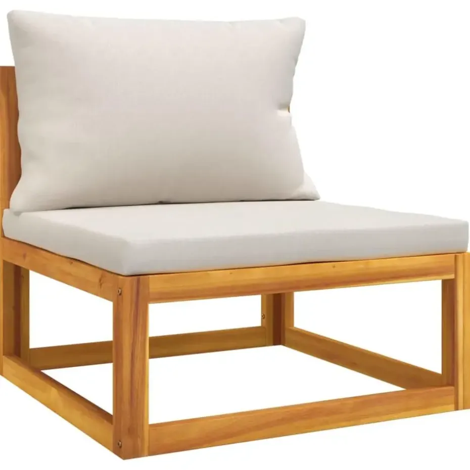 vidaXL - Loungeset - Lichtgrijze - Acaciahout - 9 stuks - Met kussens