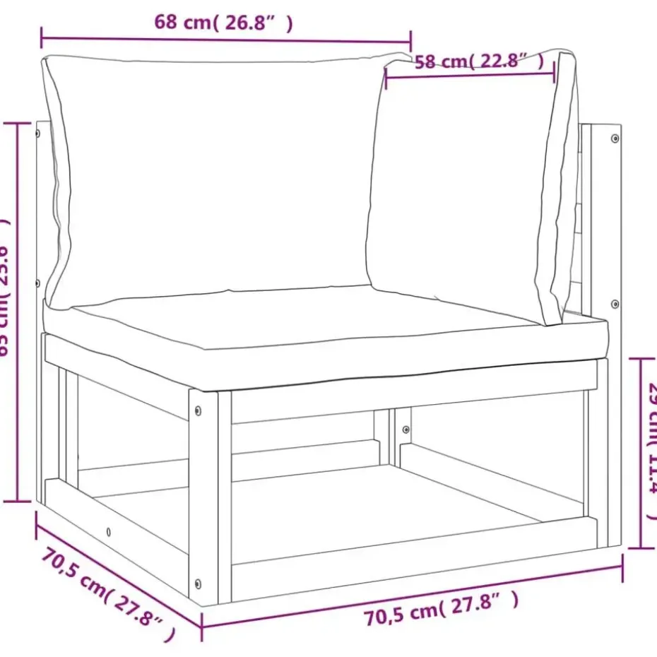 vidaXL - Loungeset - Lichtgrijze - Acaciahout - 9 stuks - Met kussens