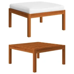 vidaXL - Loungeset - Wit - Acaciahout - 5 stuks- Met kussens