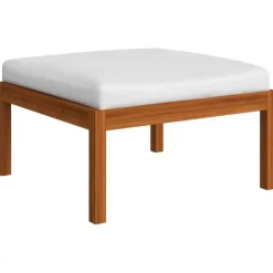 vidaXL - Loungeset - Wit - Acaciahout - 5 stuks- Met kussens